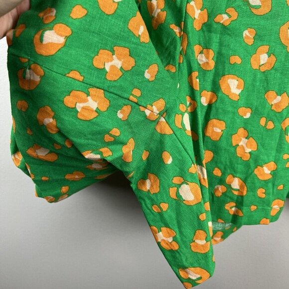 Tabitha Brown Target Shorts 2X Leopard Animal Print High Rise Pleat Linen Green - Picture 7 of 9